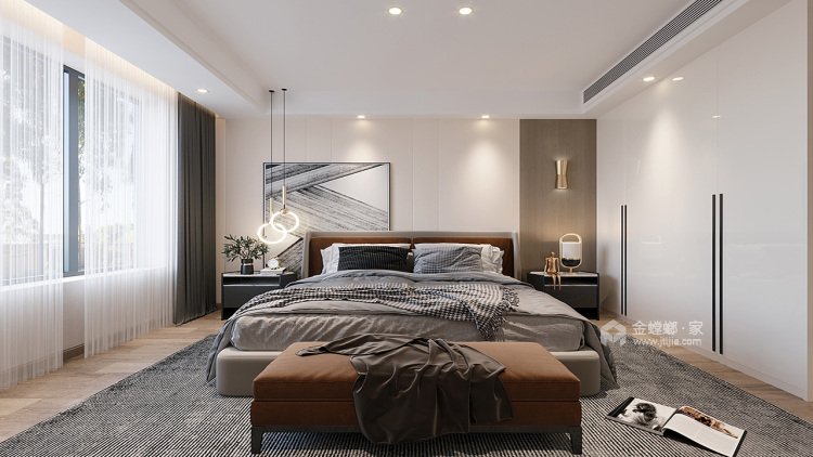 160平御景湾现代风格-时尚轻奢-卧室效果图及设计说明