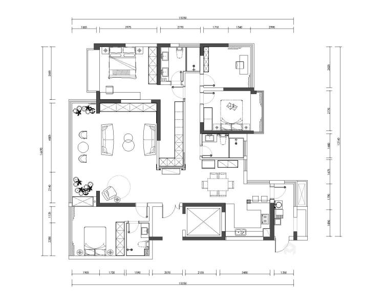 182平紫境府现代风格-灰度空间-平面设计图及设计说明
