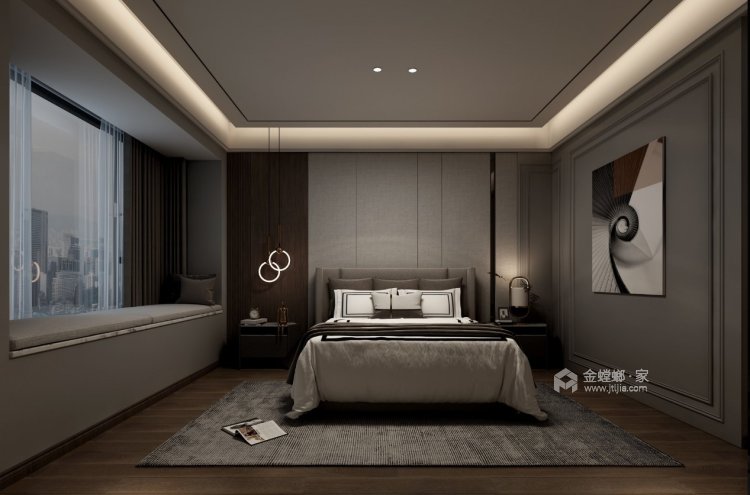 182平紫境府现代风格-意式奢想家-卧室效果图及设计说明