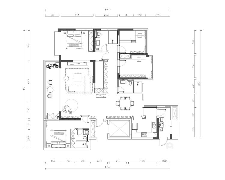 182平紫境府现代风格-素雅馨宅-平面设计图及设计说明
