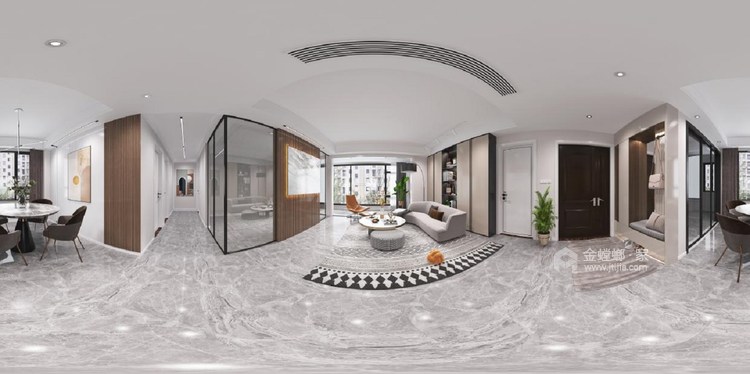 141平观澜别院现代风格-客厅效果图及设计说明