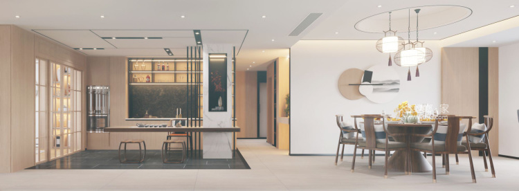 235平江山赋新中式风格-让每次回家都是一场归心之旅-餐厅效果图及设计说明