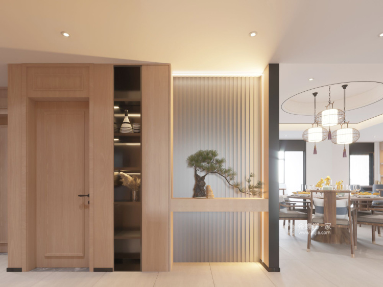 235平江山赋新中式风格-让每次回家都是一场归心之旅-客厅效果图及设计说明