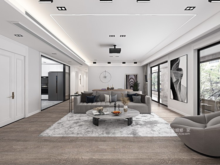 163平玖樟台现代风格-轻语-客厅效果图及设计说明