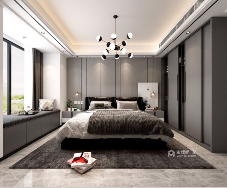116平紫境府北欧风格-舒适三居-卧室效果图及设计说明