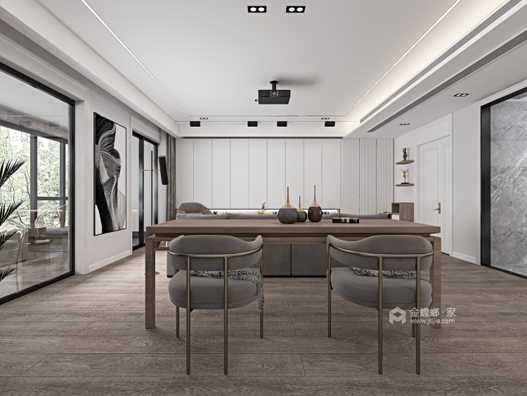 163平玖樟台现代风格-轻语-客厅效果图及设计说明
