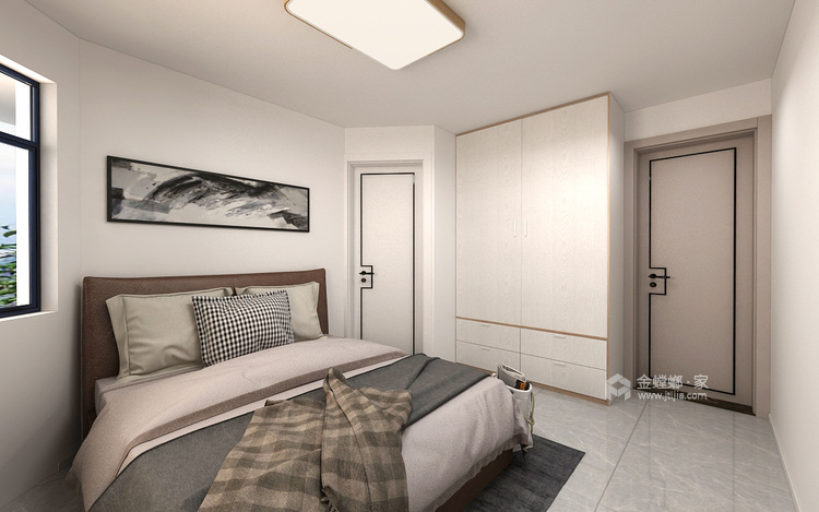 106平万豪伊顿现代风格-简单舒适-卧室效果图及设计说明