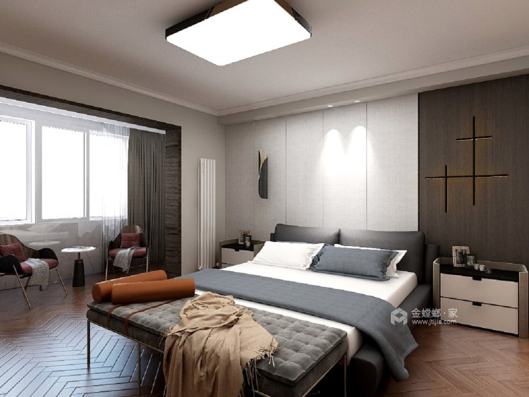 210平先锋家园现代风格-卧室效果图及设计说明