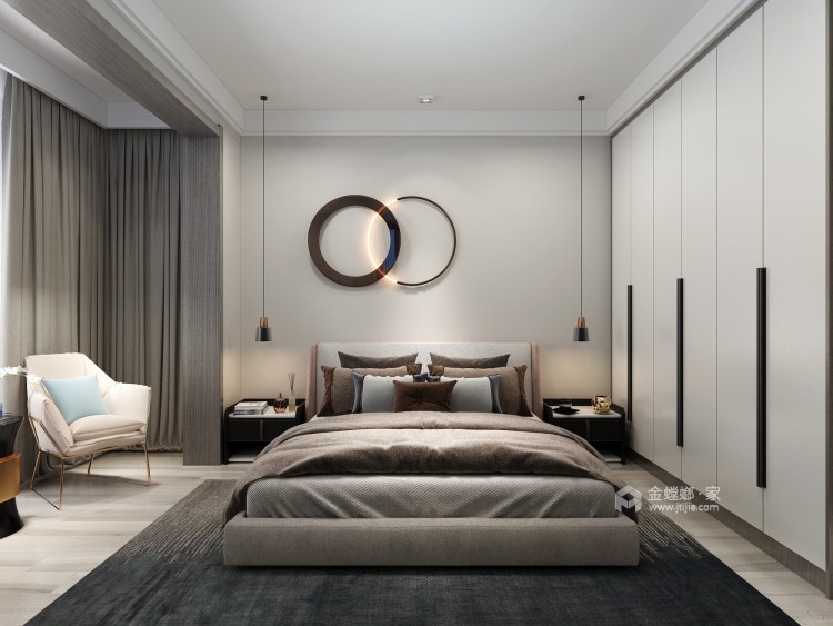131平岳麓欧城现代风格-卧室效果图及设计说明