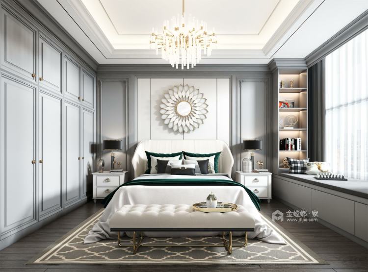 120平中心城二期美式风格-卧室效果图及设计说明