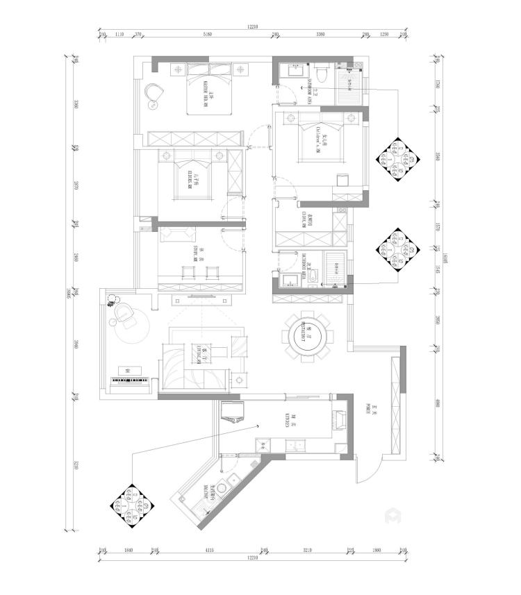 166平中心城四期现代风格-平面设计图及设计说明