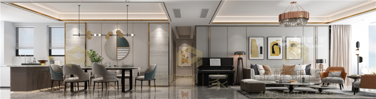 180平玲珑湾现代风格-餐厅效果图及设计说明