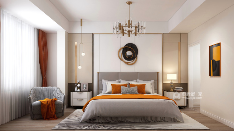 185平南山楠现代风格-质地清透 如钻石般精致的家-卧室效果图及设计说明