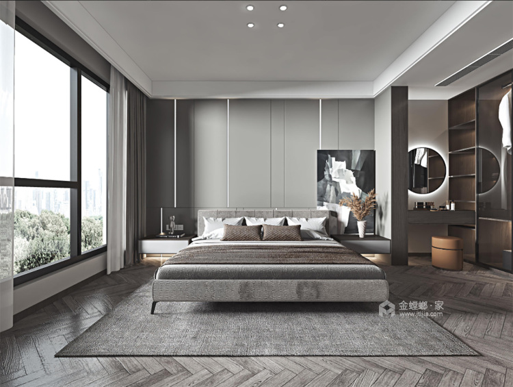 200平中央城现代风格-流金岁月-卧室效果图及设计说明