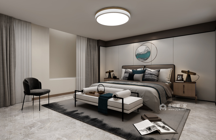 240平中海万锦园新中式风格-流印古意 -卧室效果图及设计说明