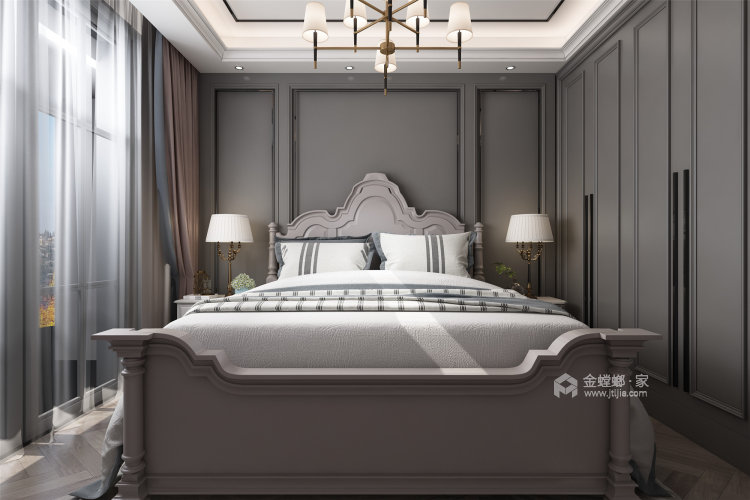 190平碧桂园世纪云谷美式风格-贵族生活-卧室效果图及设计说明