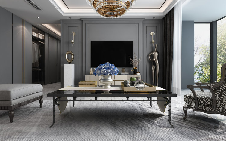 190平碧桂园世纪云谷美式风格-贵族生活-客厅效果图及设计说明