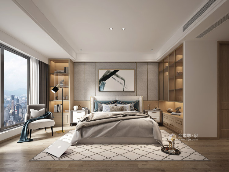 151平南山楠现代风格-自然温馨的轻奢范-卧室效果图及设计说明