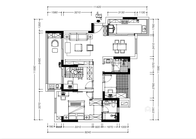 112平南山楠现代风格-寻一处居心之所-平面设计图及设计说明