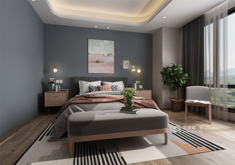175平碧桂园世纪云谷现代风格-和风细语-卧室效果图及设计说明