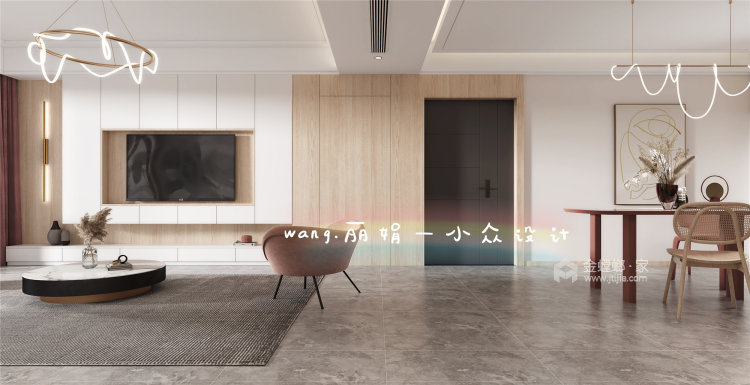 132平悦龙湾现代风格-沐浴阳光-餐厅效果图及设计说明