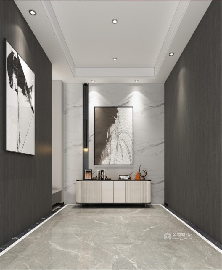 300平琅石名筑现代风格-高端品质生活源于清晰的自我态度-玄关