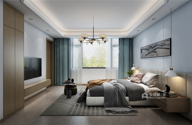 430平吴越府现代风格-林-卧室效果图及设计说明