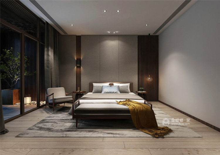 160平碧桂园十里江南新中式风格-静-卧室效果图及设计说明