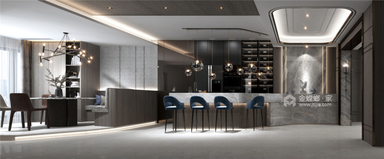 220平苏州湾景苑现代风格-绅士的品格-餐厅效果图及设计说明