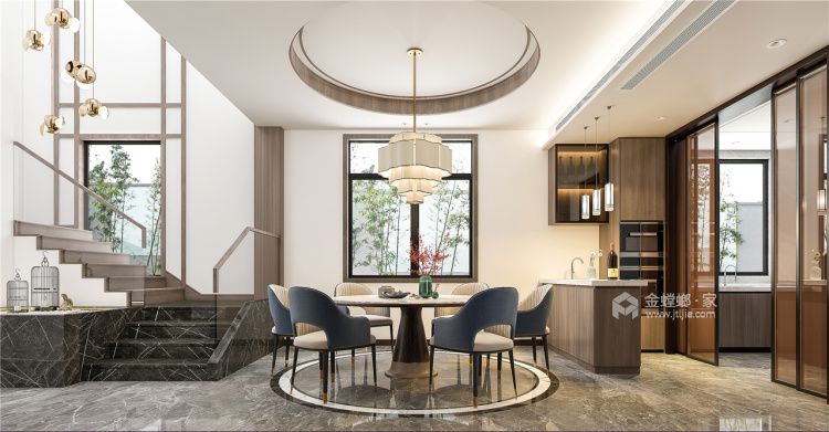 360平私宅中式风格-华文东方-餐厅效果图及设计说明