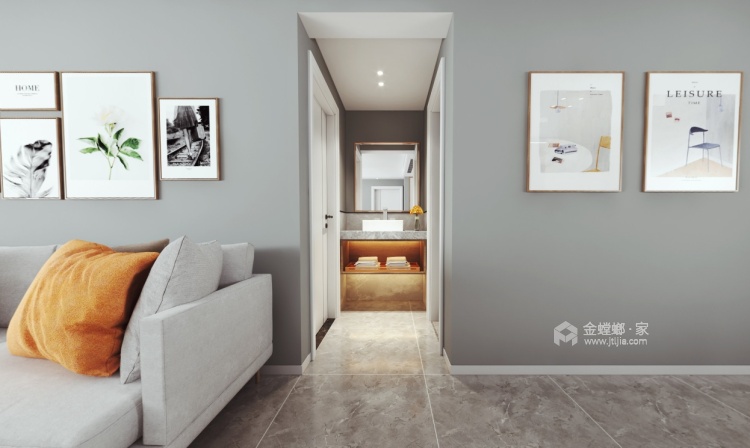 105平三千邑现代风格-简约时尚的设计  让家充满慵懒的舒适-客厅效果图及设计说明