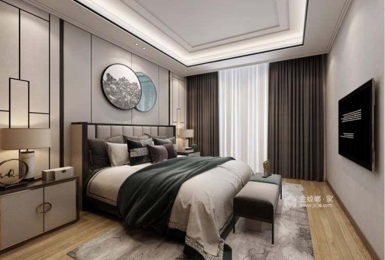 280平中海万锦园新中式风格-流印古意-卧室效果图及设计说明