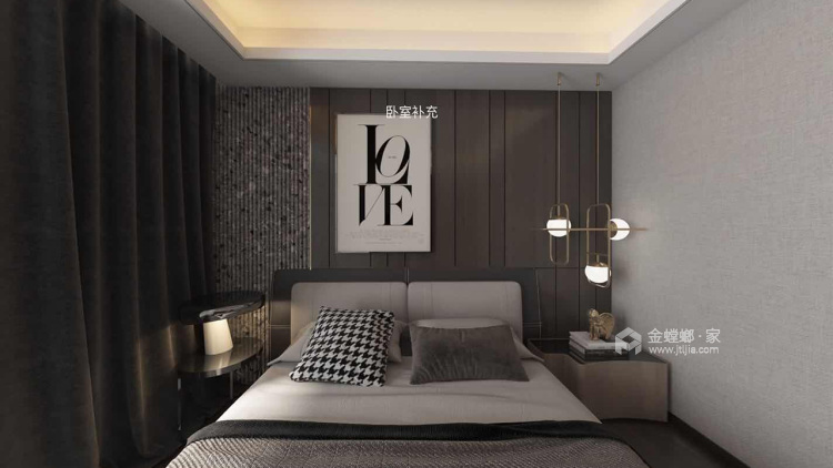 95平佳源都市新中式风格-卧室效果图及设计说明