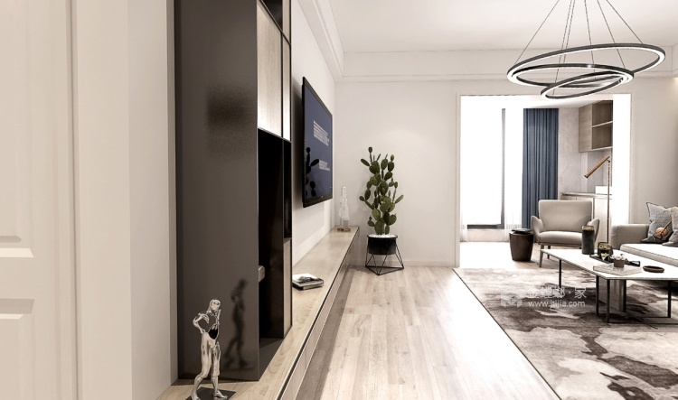 147平绿地香奈现代风格-追求自然气息 回归质朴生活-客厅效果图及设计说明