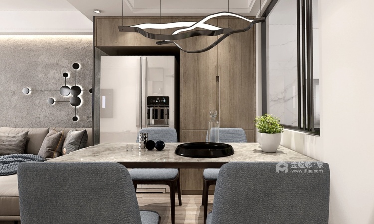 147平绿地香奈现代风格-追求自然气息 回归质朴生活-餐厅效果图及设计说明