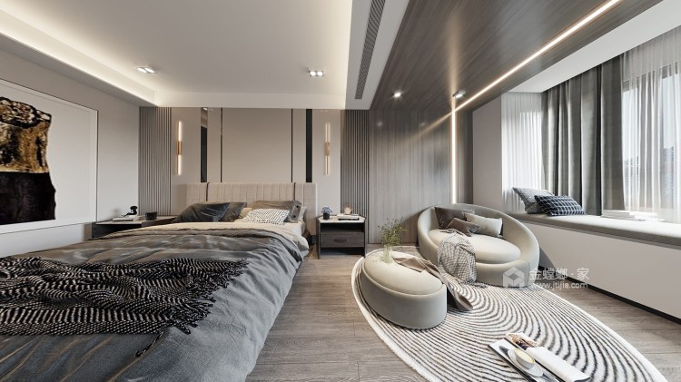 300平保利康桥现代风格-卧室效果图及设计说明