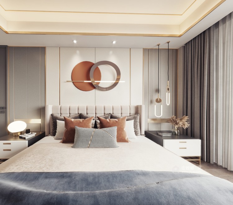 120平紫境府现代风格-卧室效果图及设计说明