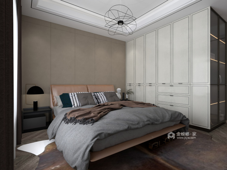 148平公园天下现代风格-润色-卧室效果图及设计说明