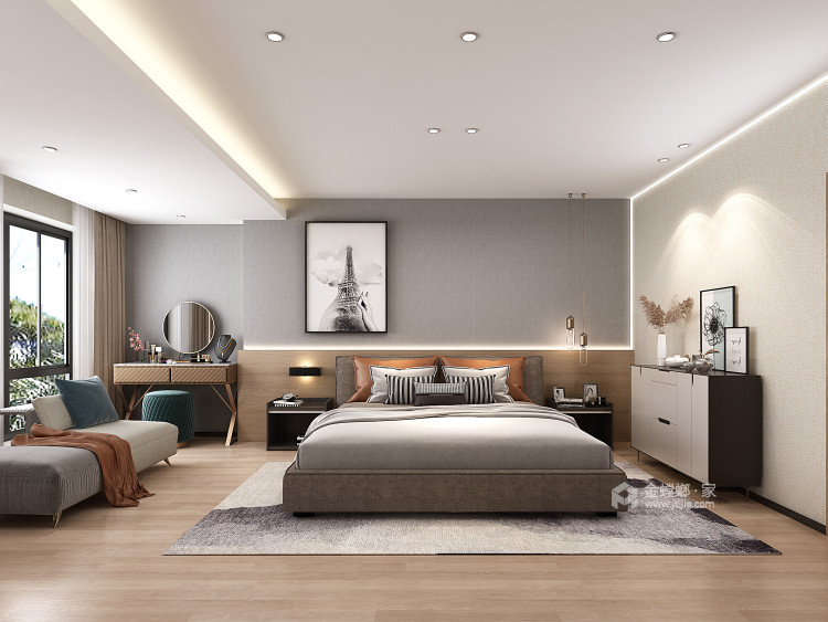 230平明珠城现代风格-与美好生活温暖相拥-卧室效果图及设计说明