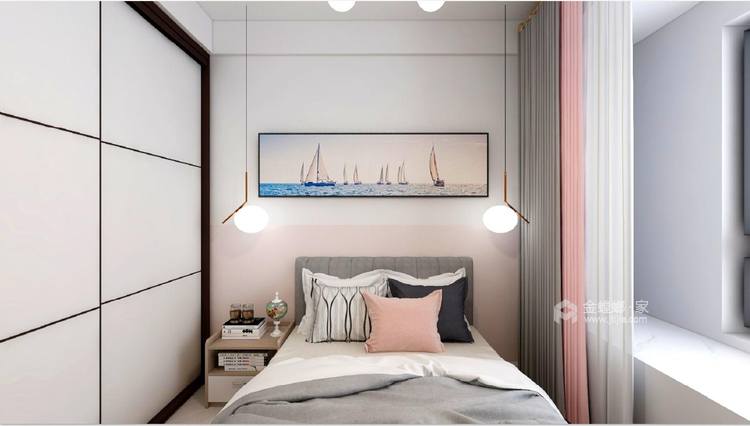 78平象屿虹桥北欧风格-卧室效果图及设计说明