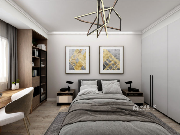 132平柳明公寓现代风格-卧室效果图及设计说明