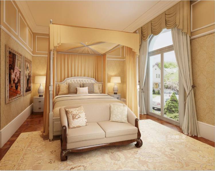 800平圣安德鲁斯欧式风格-卧室效果图及设计说明