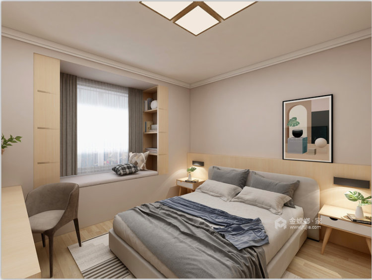 100平环球翡翠湾日式风格-卧室效果图及设计说明