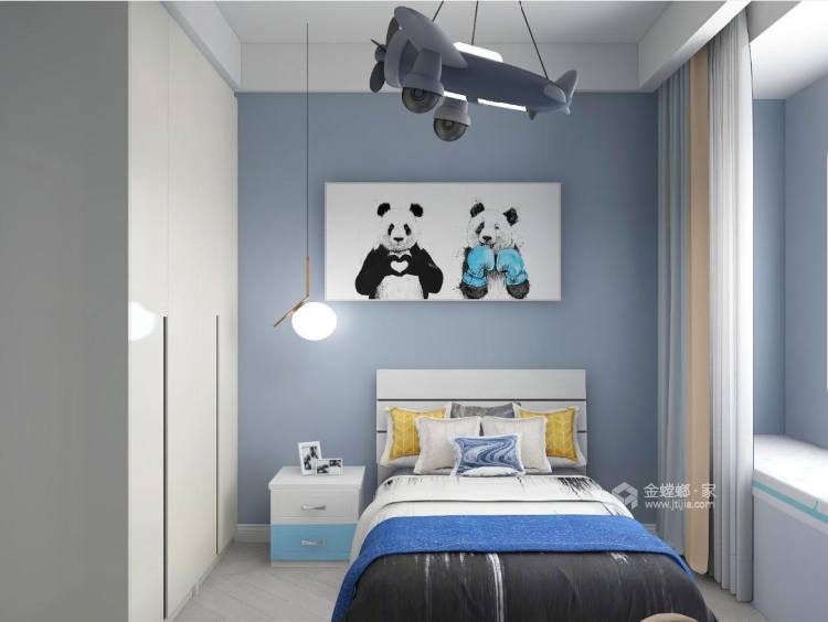 95平象屿虹桥现代风格-卧室效果图及设计说明