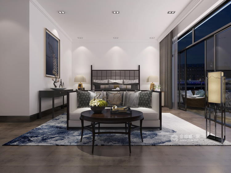 500平臻水岸新中式-卧室效果图及设计说明