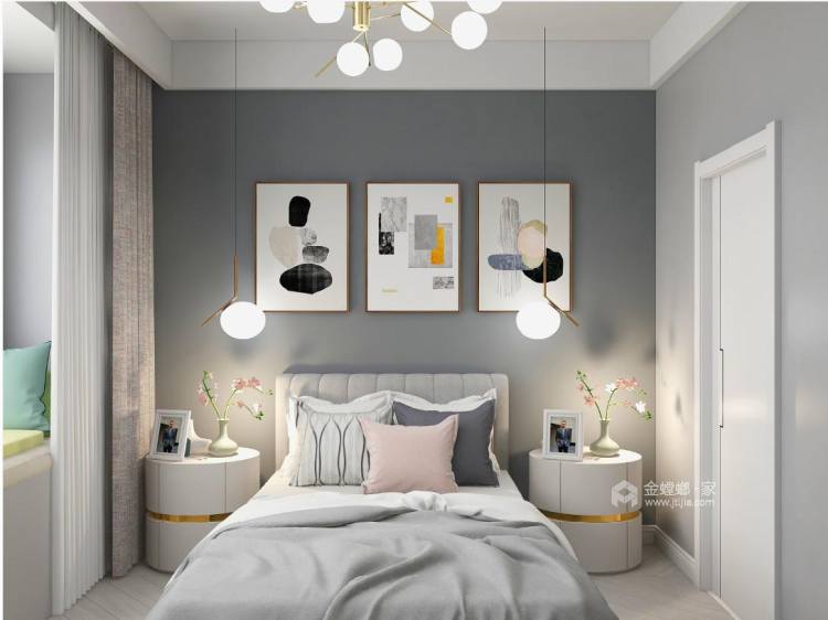 95平象屿虹桥现代风格-卧室效果图及设计说明