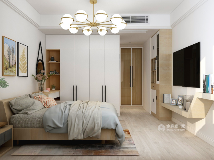 105平五坊园北欧风格-小清新-卧室效果图及设计说明
