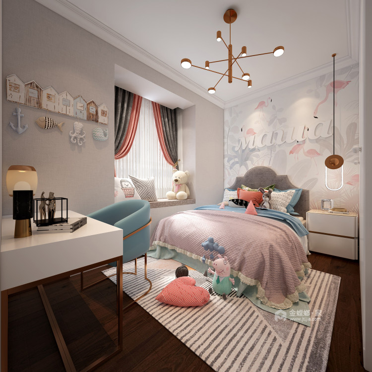 108平香溢世纪花城现代风格-卧室效果图及设计说明