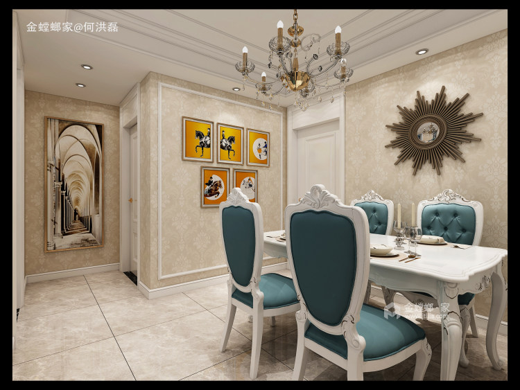 160平锦绣福园简欧风格-餐厅效果图及设计说明
