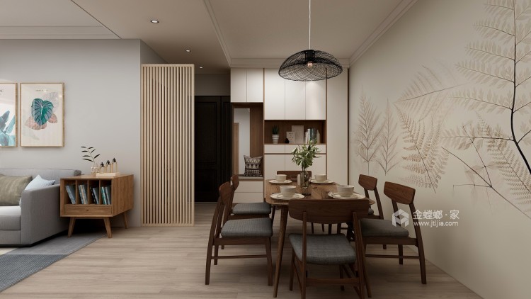 120平瑞马名门北欧风格-清新北欧三室 灰木色INS感居家-餐厅效果图及设计说明